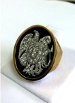 Leeuw - arend ring. (In goud, verguld en zilver)
